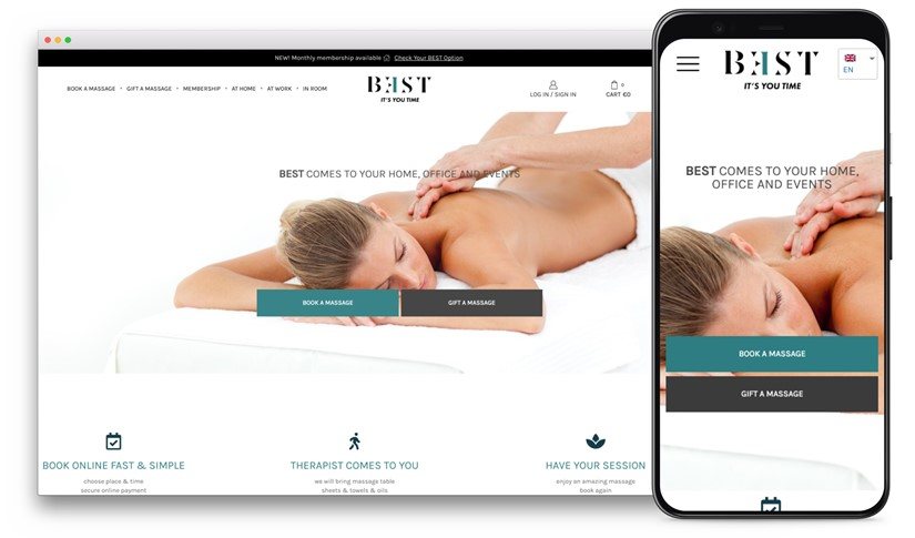 BEST Co. website design shown on desktop and mobile