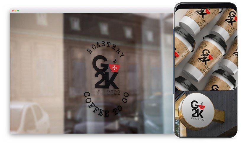 Go2K Coffee to Go website design shown on desktop and mobile