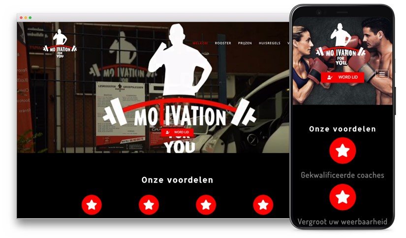 Motivation for You website design shown on desktop and mobile
